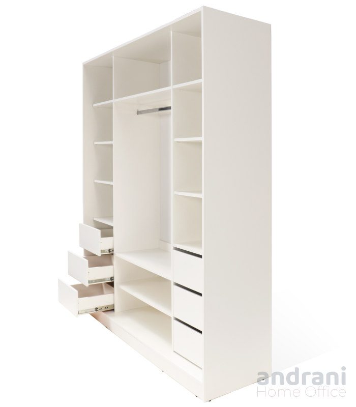 Armadio 3 sezioni e cassetti