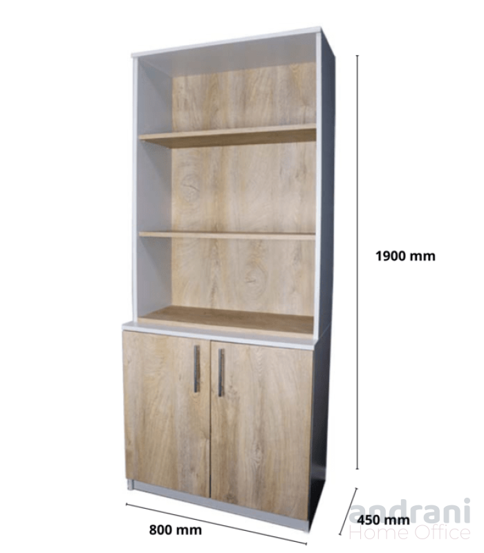 Vetrina con scaffali e due ante