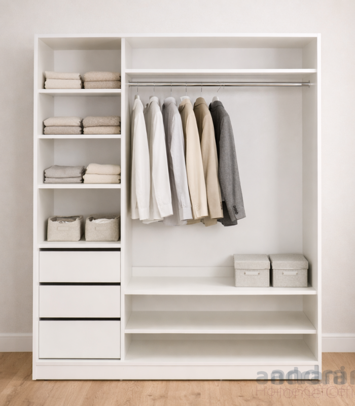 Armadio 2 sezioni e cassetti