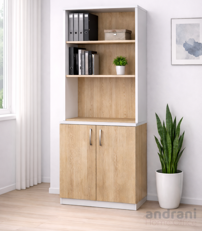 Vetrina con scaffali e due ante