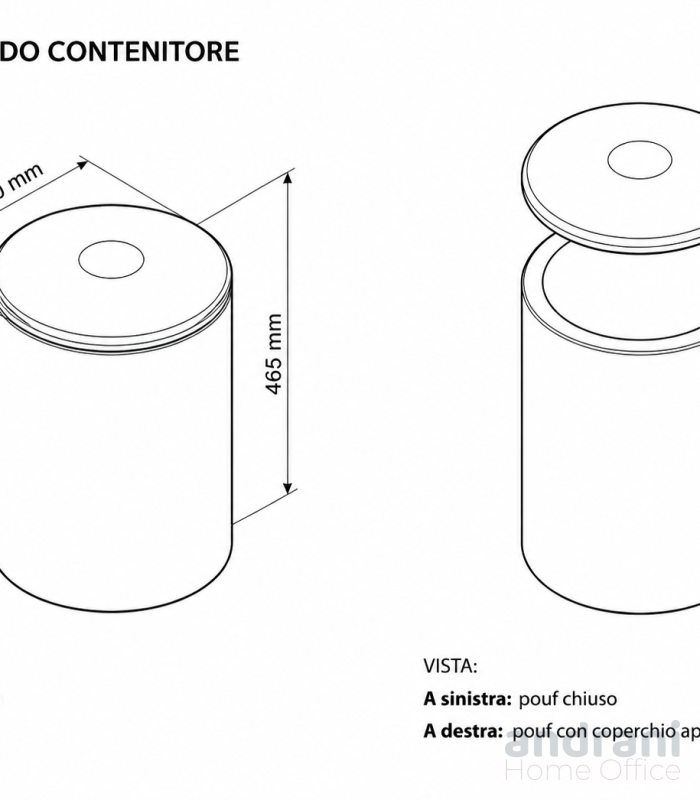 Pouf contenitore rotondo