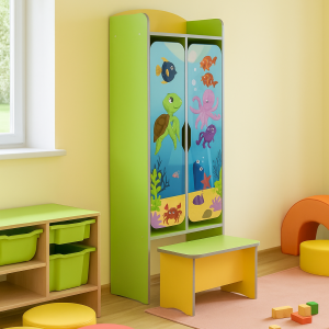 Spogliatoio educativo „Ocean Duo” con panca estensibile