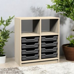 Armadietto con vaschette in plastica