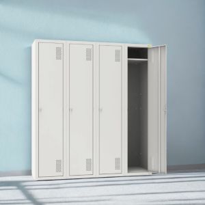 Armadio metallico per vestiti con 4 scomparti